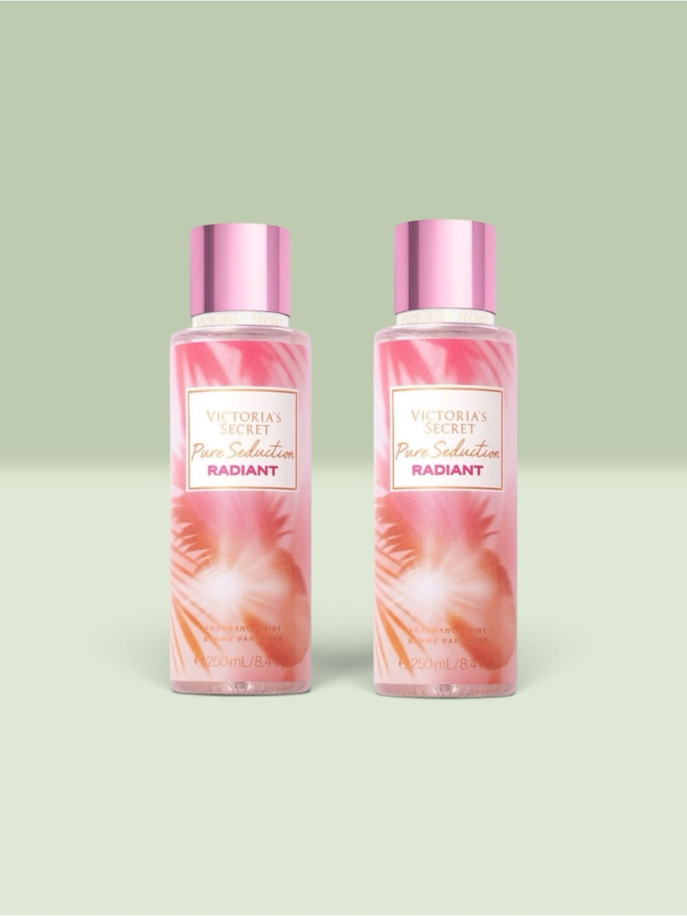 Victoria's Secret PURE SEDUCTION RADIANT Fragrance Mist ~ 8.4 fl.oz.( Lot of 2 )